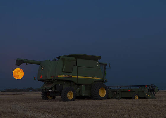 Wall Art - Photograph - Full moon and combine by Rob Graham