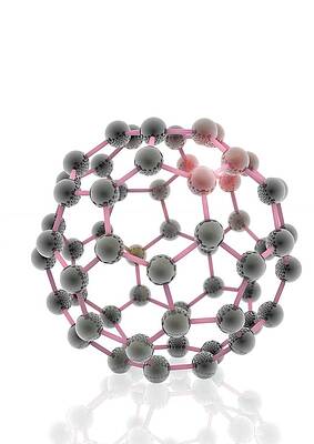 Wall Art - Photograph - Fullerene Molecule by Science Photo Library