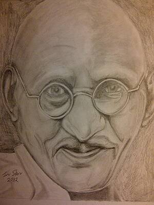 Wall Art - Drawing - Gandhi by Irving Starr
