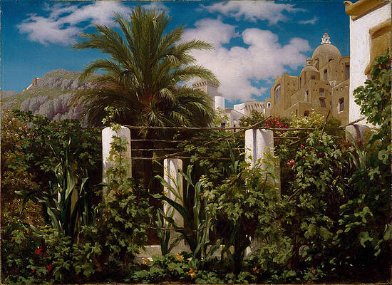 Garden of an Inn. Capri Print by Frederic Leighton