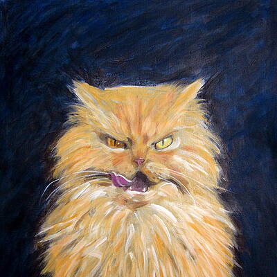 Cute angry cat' Poster, picture, metal print, paint by Evgenuy Merkushov