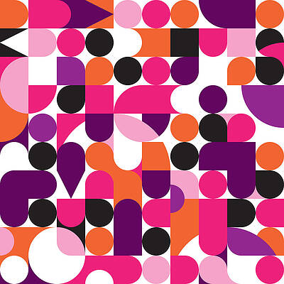 Wall Art - Digital Art - Geo retro pattern 01 by Little Smilemakers Studio