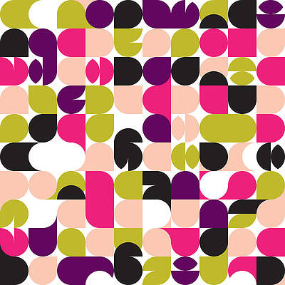 Wall Art - Digital Art - Geo retro pattern 02 by Little Smilemakers Studio