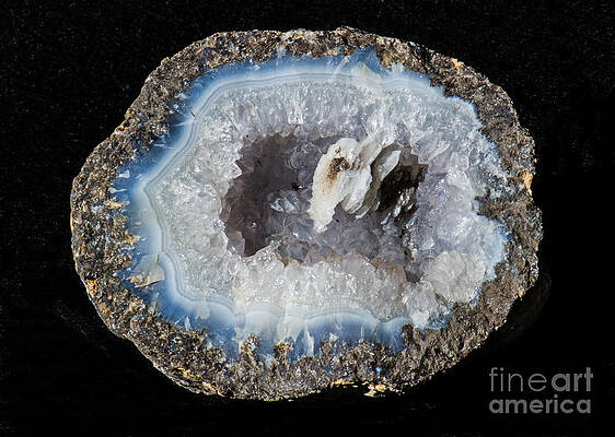 Wall Art - Photograph - Geode With Quartz And Calcite Crystals by Millard H. Sharp