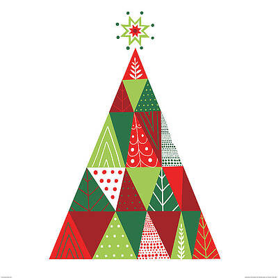Wall Art - Painting - Geometric Holiday Trees I by Michael Mullan