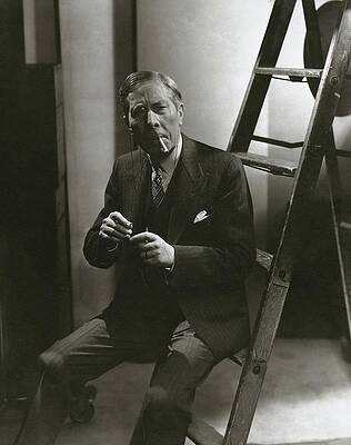 Wall Art - Photograph - George Arliss Sitting On A Ladder by Lusha Nelson