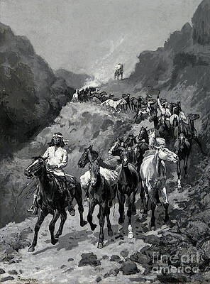 Wall Art - Painting - Geronimo and his Band Returning from a Raid into Mexico by Frederic Remington