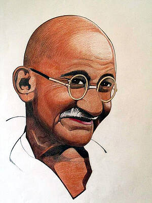 Wall Art - Drawing - Ghandi by Victor Carrington