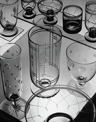 Wall Art - Photograph - Glasses And Crystal Vases By Walter D Teague by The 3
