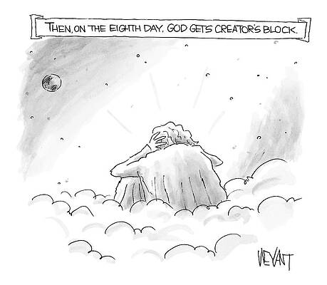 Wall Art - Drawing - God Sits In A Space Cloud Looking At The Earth by Christopher Weyant