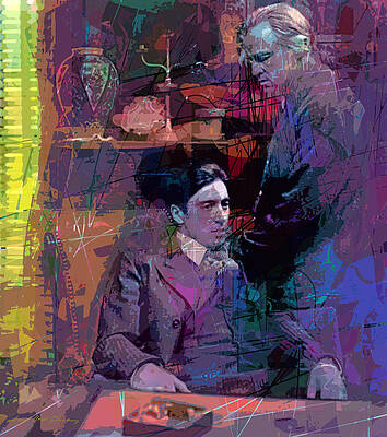 Wall Art - Painting - Godfather And Son by David Lloyd Glover