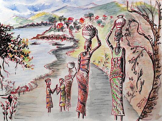 Wall Art - Painting - Going Home by Richard Jules