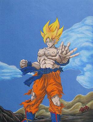 Wall Art - Drawing - Goku by Michael  TMAD Finney