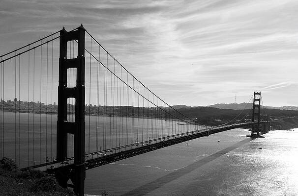 Golden Gate Bridge in Black and White by Frank Bright Golden Gate Bridge in Black and White by Frank Bright