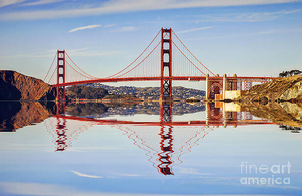 Wall Art - Photograph - Golden Gate Reflection by Colin and Linda McKie