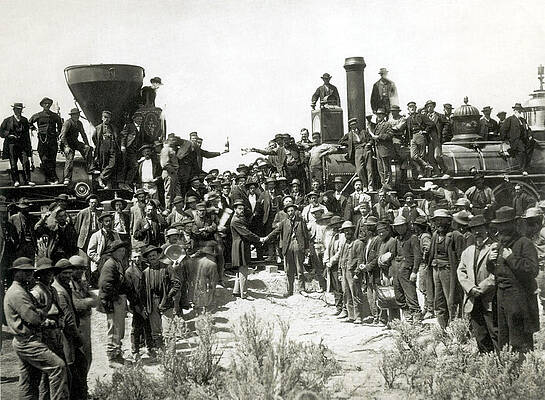 Wall Art - Photograph - Golden Spike Ceremony, 1869 by Science Source