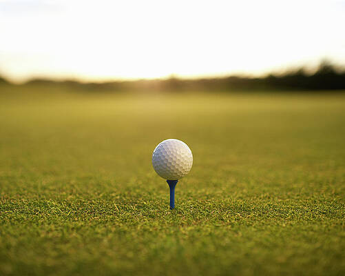 Golf Ball Sitting On Tee Ready To Tee Print by Dougal Waters