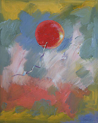 Wall Art - Painting - Goodbye Red Balloon by Michael Creese