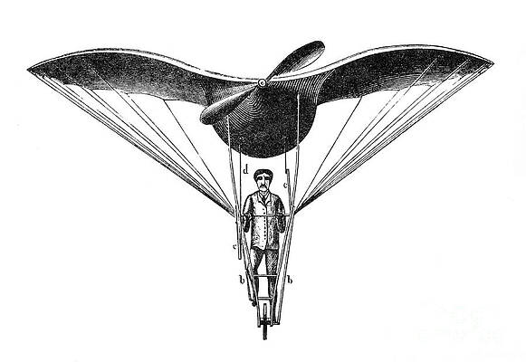 Wall Art - Photograph - Goupils Flying Machine, 1883 by Science Source
