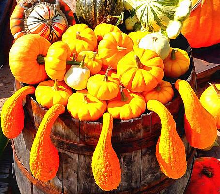 Gourds on a barrel by Mick Flynn Gourds on a barrel by Mick Flynn