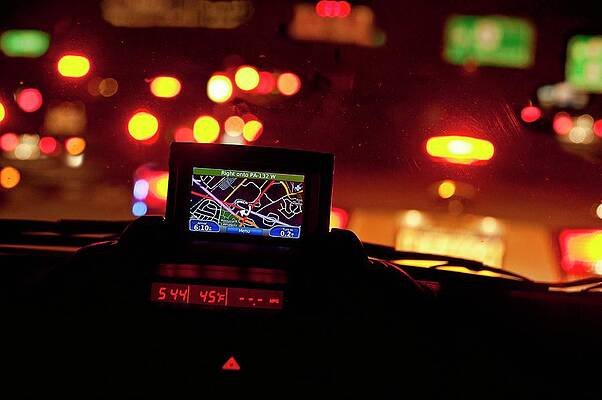 Wall Art - Photograph - Gps Vehicle Navigation System by Science Photo Library