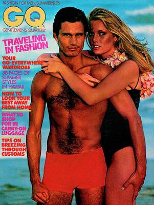 Wall Art - Photograph - Gq Cover Featuring Patti Hansen And A Male Model by Barry McKinley