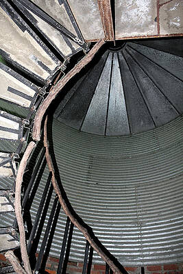 Grain Bin Spiral Stairwell - Watercolor by Suzanne McClain Grain Bin Spiral Stairwell - Watercolor by Suzanne McClain