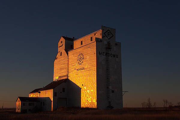 Sunset Grain Elevator at Meadows by Steve Boyko