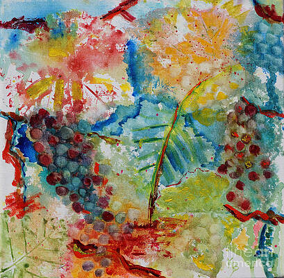 Wall Art - Painting - Grape Abstraction by Karen Fleschler