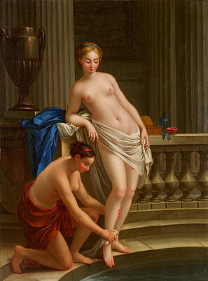 Greek Woman at the Bath Print by Joseph-Marie Vien