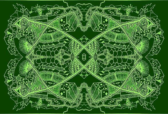 Wall Art - Drawing - Green by Daniel Rustad