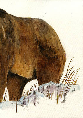 Wall Art - Painting - Grizzly bear second part by Juan  Bosco