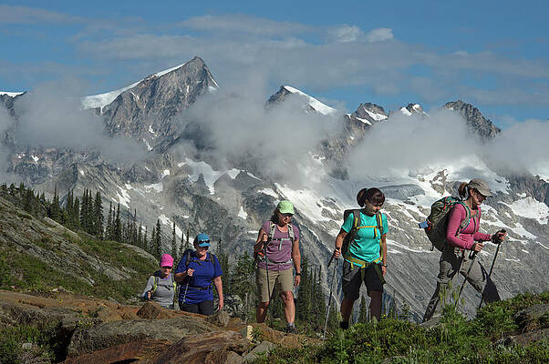 Wall Art - Photograph - Group Of Women Hiking Together by Topher Donahue