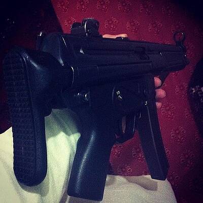 Wall Art - Photograph - Ha, Here Is My Father's Mp5 Gun To by Sohail Abid