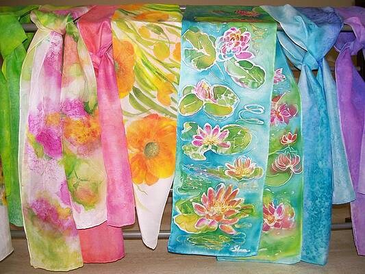 hand dyed silk 14x72 Flat crepe silk scarf hand painted African woman
