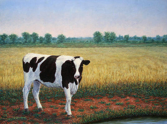 Cow Pen On Farm Painting by Les Classics - Pixels