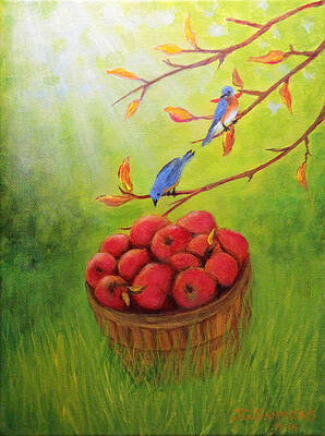 Harvest Apples and Bluebirds by Janet Greer Sammons Harvest Apples and Bluebirds by Janet Greer Sammons