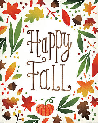 Wall Art - Painting - Harvest Time Happy Fall by Michael Mullan