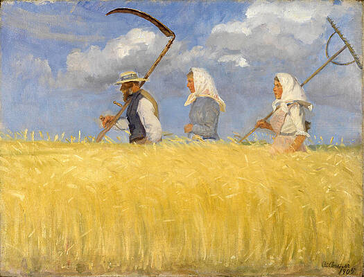 Harvesters Print by Anna Ancher