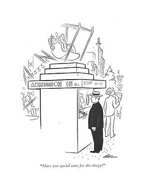 Wall Art - Drawing - Have You Special Rates For The Clergy? by  Alain