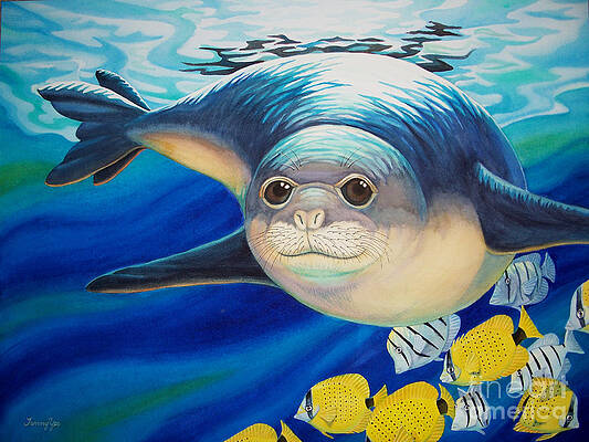 Hawaiian Monk Seal for NOAA Monk Seal Recovery Program by Tammy Yee
