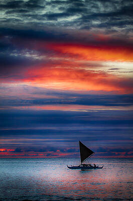 Hawaiian Sailing Canoe by Mike Neal Hawaiian Sailing Canoe by Mike Neal