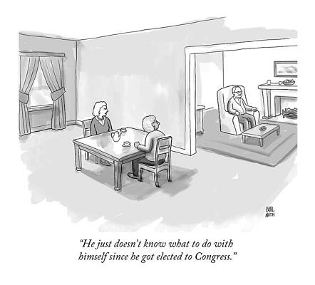 Wall Art - Drawing - He Just Doesn't Know What To Do With Himself by Paul Noth