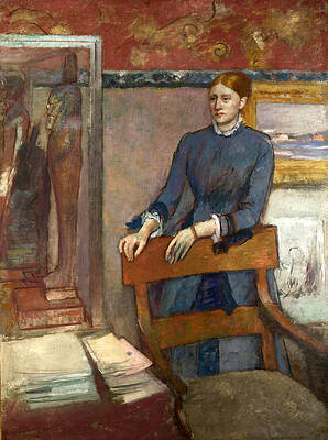 Helene Rouart in her Fathers Study Print by Edgar Degas