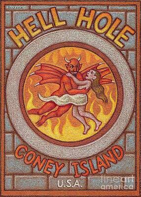 Wall Art - Drawing - Hell Hole by Thomas Sciacca