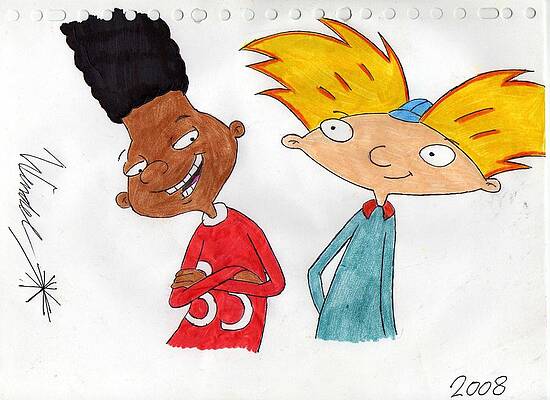 HEY ARNOLD Print Poster Watercolour Framed Canvas Wall Art Gift idea NICKELODEON