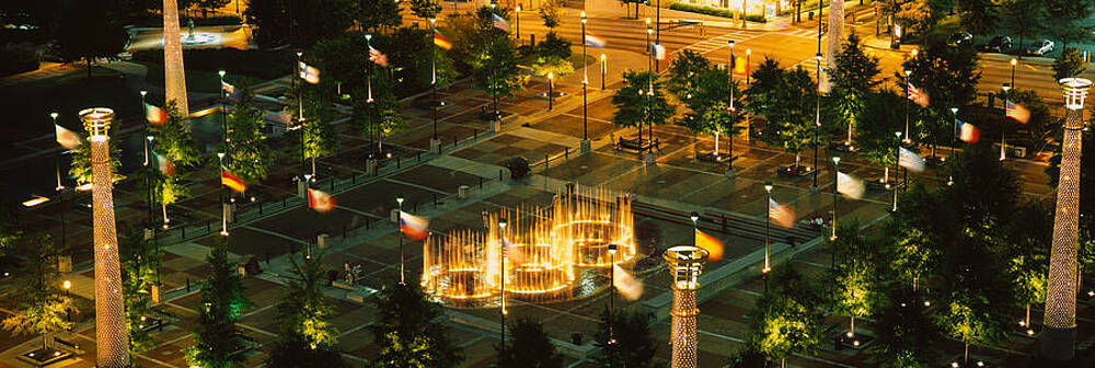 Wall Art - Photograph - High Angle View Of Fountains In A Park by Panoramic Images