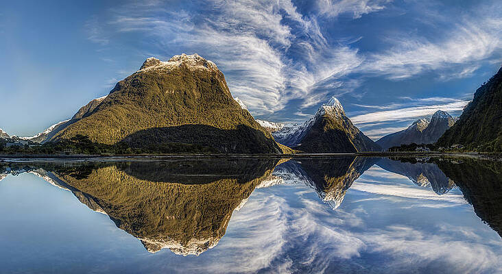 Wall Art - Photograph - High Clouds Over Peak Mitre Peak by Colin Monteath