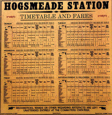 Hogsmeade Station Timetable by David Lee Thompson Hogsmeade Station Timetable by David Lee Thompson