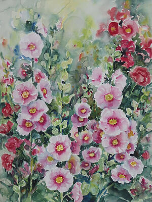 Hollyhocks by Ingrid Dohm Hollyhocks by Ingrid Dohm